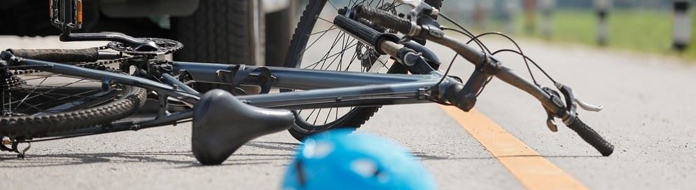 Bicycle on floor after bicycle accident