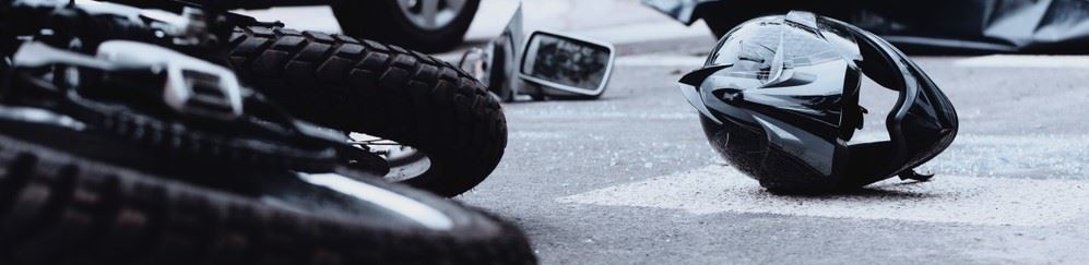 Motorcycle accident on road